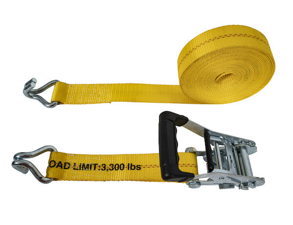 Load image into Gallery viewer, 30 Foot Commercial Grade Ratchet Strap with Soft Rubber Grips - J Hooks, Full Cut Case (4 Pieces Per Case)
