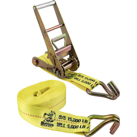 27 Foot Commercial Grade Ratchet Tie Down with Double J-Hooks