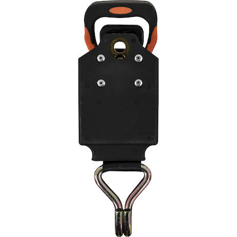 Spring Retracting Ratchet Tie Down with Double J-Hook