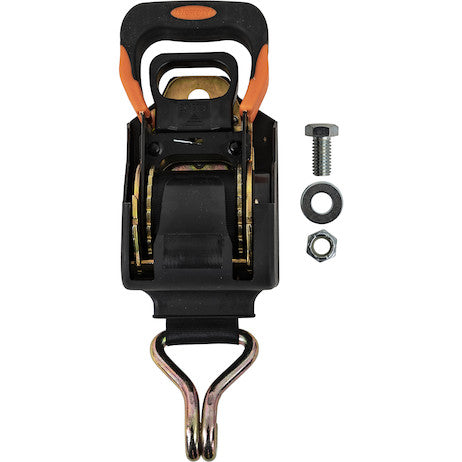 Load image into Gallery viewer, Spring Retracting Ratchet Tie Down with Double J-Hook
