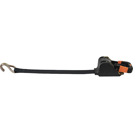Spring Retracting Ratchet Tie Down with Double J-Hook