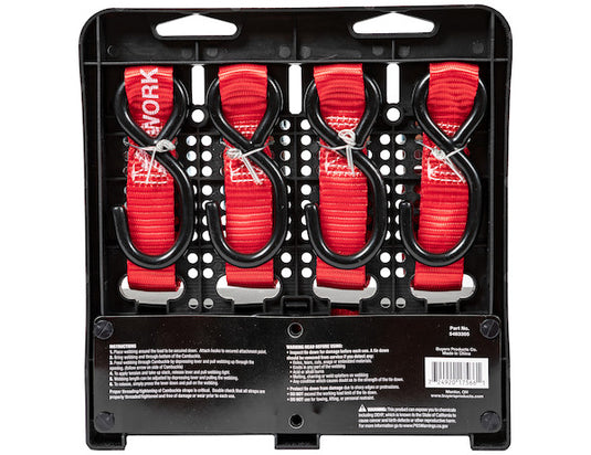 10 Foot Light Duty Cambuckle Tie Down - 4 Pack