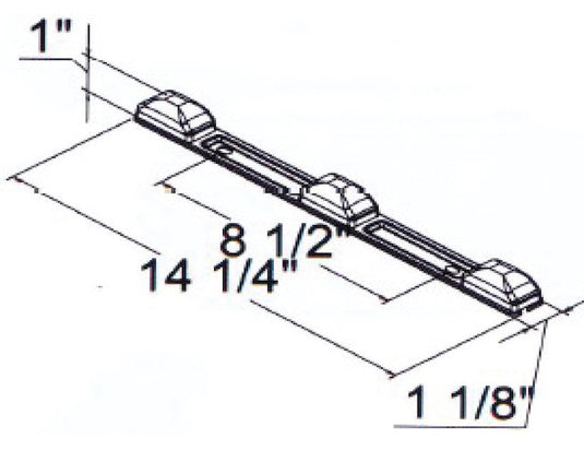 14 Inch Stainless Steel ID Bar Light With 9 LED