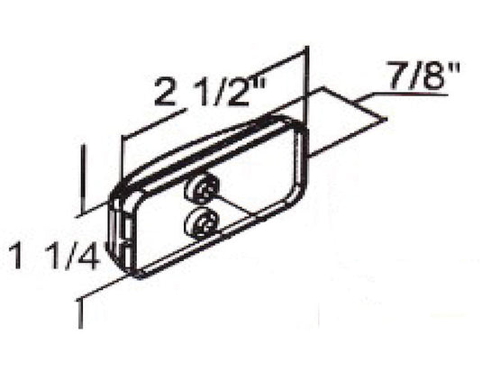 2.5 Inch Red Surface Mount/Marker Clearance Light Kit With 3 LEDs (PL-10 Connection, Includes Bracket and Plug)