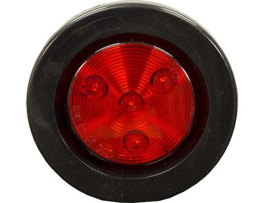 2.5 Inch Red Round Clearance/Marker Light Kit with 4 LEDs (PL-10 Connection, Includes Grommet and Plug)