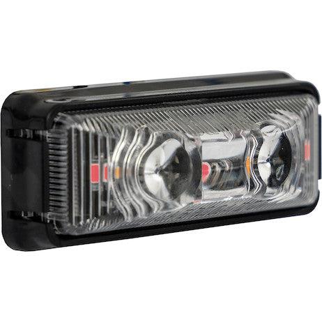 2.75 Inch Rectangular Combination Marker-Strobe Light - Red/Amber
