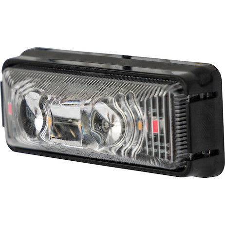 2.75 Inch Rectangular Combination Marker-Strobe Light - Red/Amber