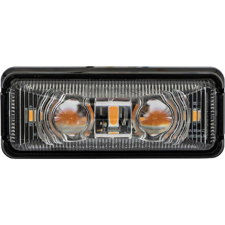 2.75 Inch Rectangular Combination Marker-Strobe Light - Amber/Amber