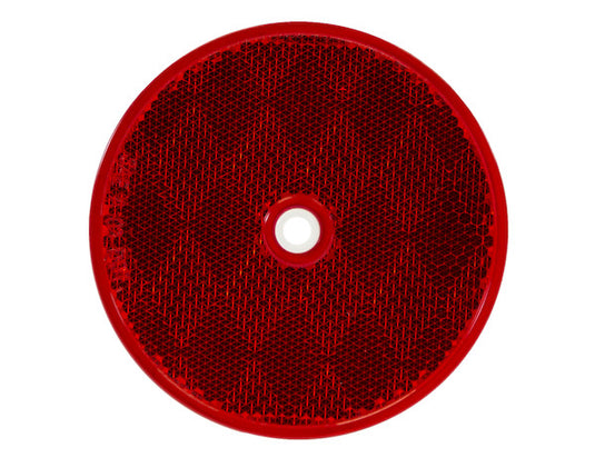 3.1875 Inch Red Round DOT Bolt-On Reflectors