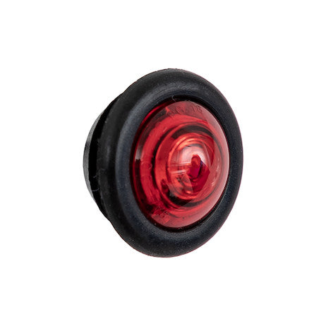 .75 Inch Round Marker Clearance Lights - 1 LED Red With Male Bullets