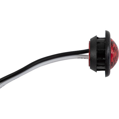 .75 Inch Round Marker Clearance Lights - 1 LED Red With Male Bullets