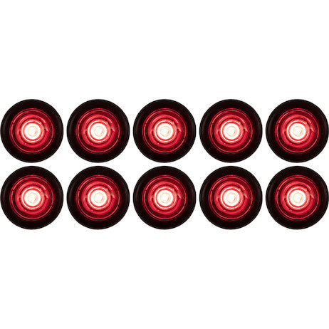 Load image into Gallery viewer, .75 Inch Round Marker Clearance Lights - 1 LED Red With Stripped Leads - 10 Pack
