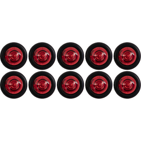 Load image into Gallery viewer, .75 Inch Round Marker Clearance Lights - 1 LED Red With Stripped Leads - 10 Pack
