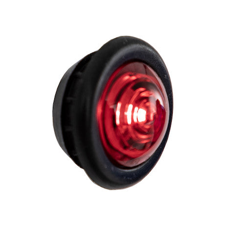 .75 Inch Round Marker Clearance Lights - 1 LED Red With Stripped Leads