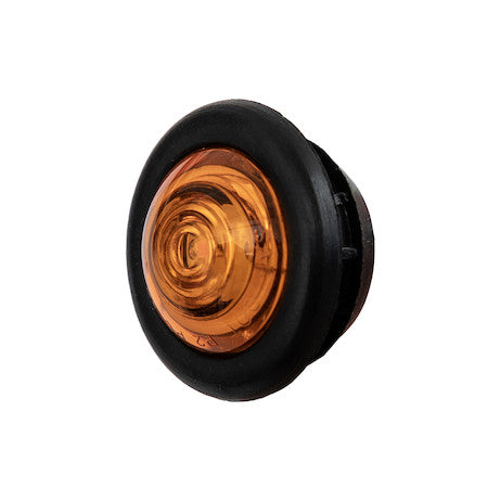 .75 Inch Round Marker Clearance Lights - 1 Amber LED with Male Bullets