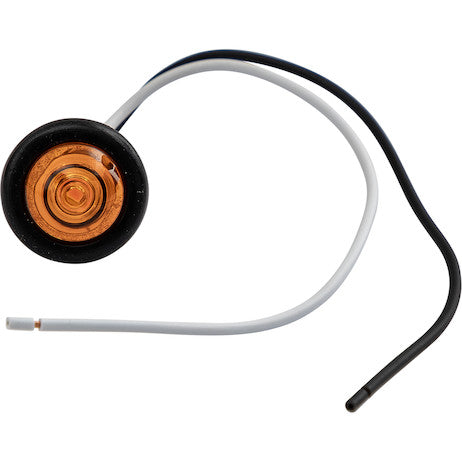 Load image into Gallery viewer, .75 Inch Round Marker Clearance Lights - 1 Amber LED with Stripped Leads
