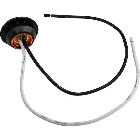 Load image into Gallery viewer, .75 Inch Round Marker Clearance Lights - 1 Amber LED with Stripped Leads
