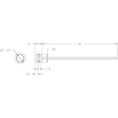 Load image into Gallery viewer, .75 Inch Round Marker Clearance Lights - 1 Amber LED with Clear Lens with Stripped Leads
