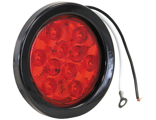 4 Inch Red Round Stop/Turn/Tail Light With 10 LED With AMP-Style Connection