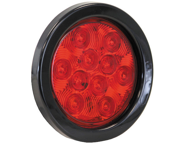 Load image into Gallery viewer, 4 Inch Red Round Stop/Turn/Tail Light With 10 LEDs Kit (PL-3 Connection, Includes Grommet and Plug)
