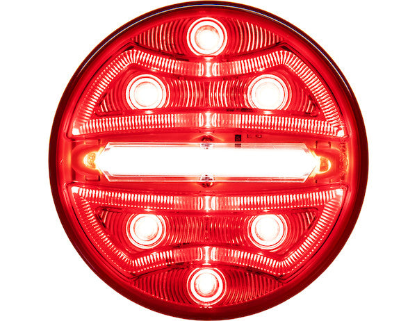 Load image into Gallery viewer, 4 Inch Round Stop/Turn/Tail + Backup Combination Light with Light Stripe LED Tubes
