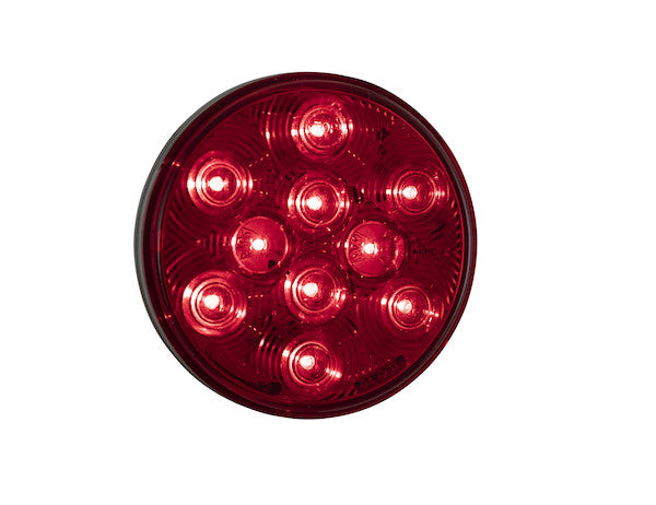 Load image into Gallery viewer, 4 Inch Red Round Stop/Turn/Tail Light With 10 LED With AMP-Style Connection
