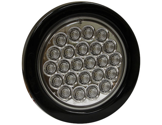4 Inch Clear Round Backup Light Kit With 24 LEDs (PL-2 Connection, Includes Grommet and Plug)