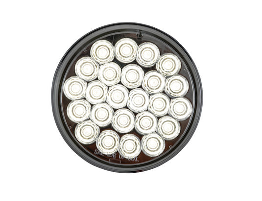 4 Inch Clear Round Backup Light Kit With 24 LEDs (PL-2 Connection, Includes Grommet and Plug)