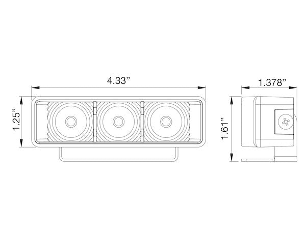 Load image into Gallery viewer, 4.375 Inch Clear Rectangular Projector Light With 3 LED
