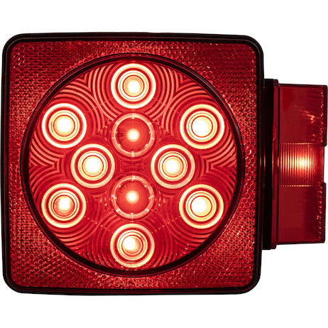 Passenger Side 5 Inch Box-Style LED Stop/Turn/Tail Light for Trailers Over 80 Inches Wide, Rear-Facing