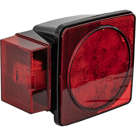 Driver Side 5 Inch Box-Style LED Stop/Turn/Tail Light for Trailers Over 80 Inches Wide (Includes License Light)