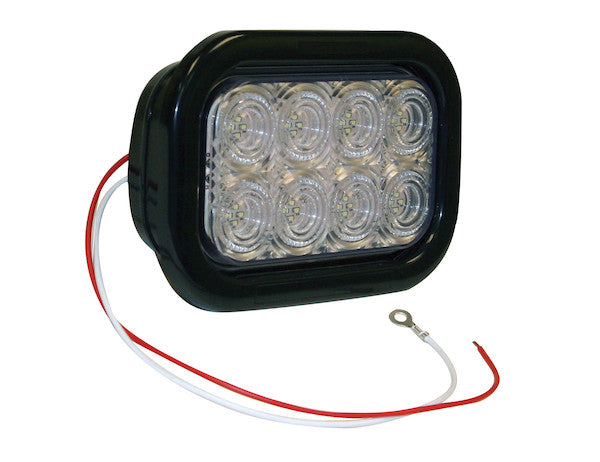 Load image into Gallery viewer, 5.3 Inch Clear Rectangular Backup Light Kit with 32 LEDs (PL-2 Connection, Includes Grommet and Plug)
