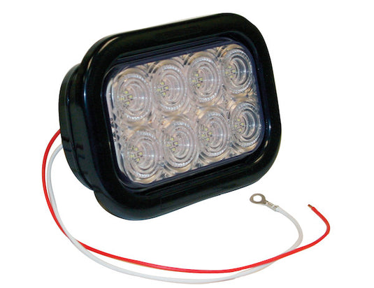 5.3 Inch Clear Rectangular Backup Light Kit with 32 LEDs (PL-2 Connection, Includes Grommet and Plug)