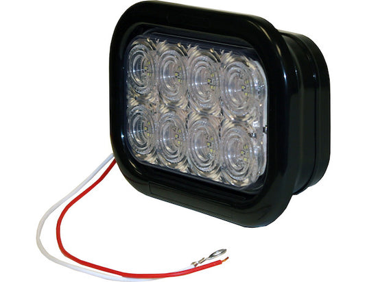 5.3 Inch Clear Rectangular Backup Light Kit with 32 LEDs (PL-2 Connection, Includes Grommet and Plug)