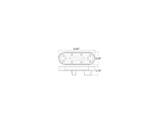 6 Inch Oval Stop/Turn/Tail + Backup Combination Light with Light Stripe LED Tubes
