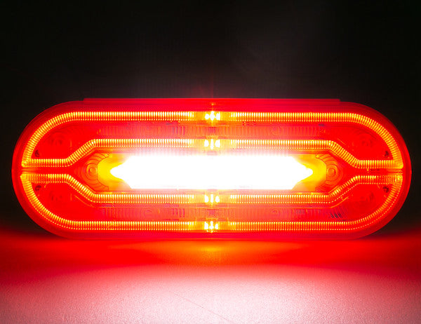 Load image into Gallery viewer, 6 Inch Oval Stop/Turn/Tail + Backup Combination Light with Light Stripe LED Tubes
