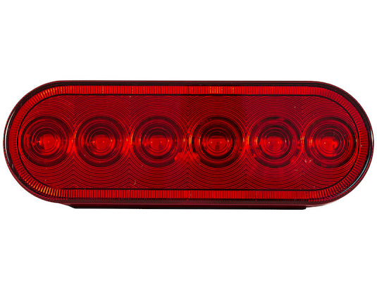 6 Inch Red Oval Stop/Turn/Tail Light With 6 LEDs - Light Only