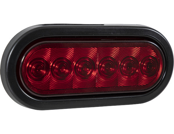 Load image into Gallery viewer, 6 Inch Red Oval Stop/Turn/Tail Light With 6 LEDs Kit - Includes Grommet and Plug
