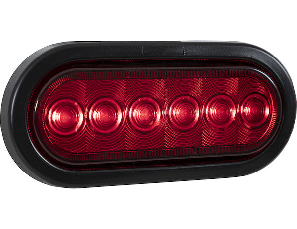 Load image into Gallery viewer, 6 Inch Red Oval Stop/Turn/Tail Light With 6 LEDs Kit - Includes Grommet and Plug
