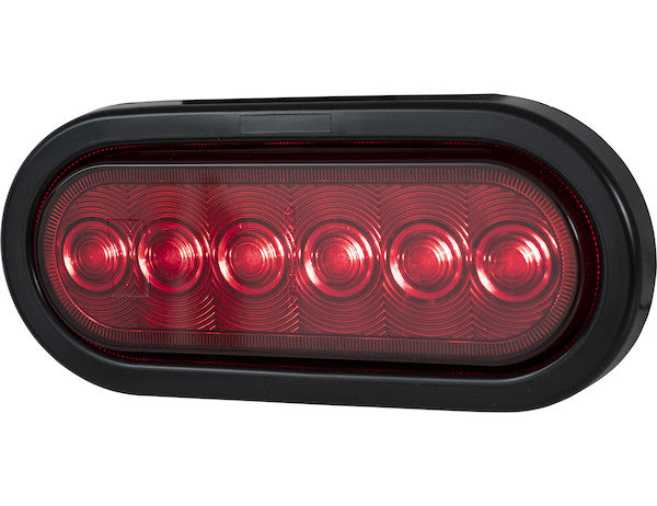 Load image into Gallery viewer, 6 Inch Red Oval Stop/Turn/Tail Light With 6 LEDs Kit - Includes Grommet and Plug
