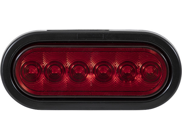 Load image into Gallery viewer, 6 Inch Red Oval Stop/Turn/Tail Light With 6 LEDs Kit - Includes Grommet and Plug
