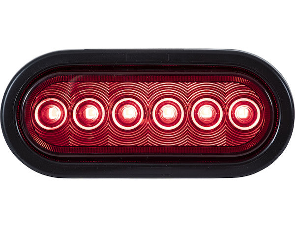 Load image into Gallery viewer, 6 Inch Red Oval Stop/Turn/Tail Light With 6 LEDs Kit - Includes Grommet and Plug
