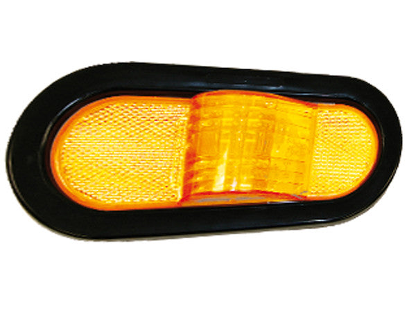 Load image into Gallery viewer, 6 Inch Amber Oval Mid-Turn Signal-Side Marker Light With 9 LED
