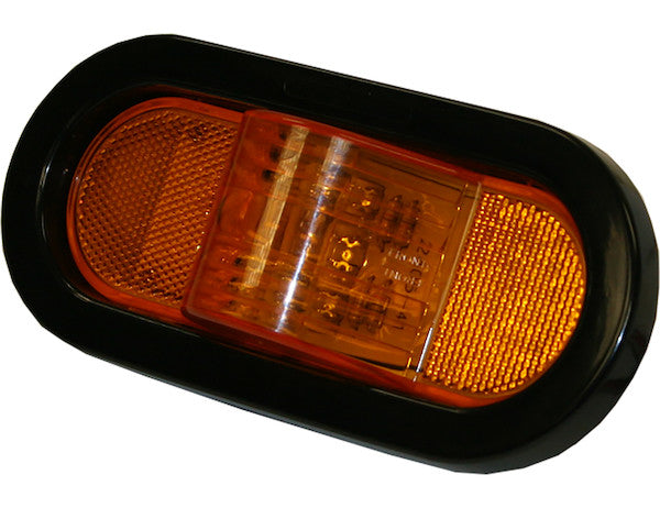 Load image into Gallery viewer, 6 Inch Amber Oval Mid-Turn Signal-Side Marker Light With 9 LED
