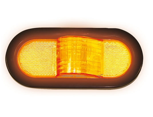 6 Inch Amber Oval Mid-Turn Signal-Side Marker Light With 9 LED