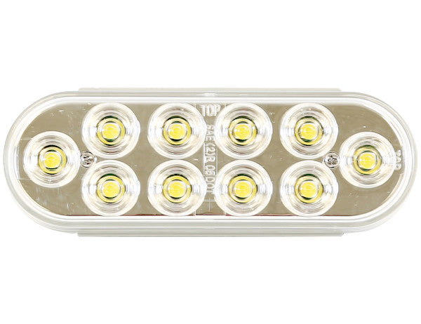 Load image into Gallery viewer, 6 Inch Clear Oval Backup Light Kit with 10 LEDs (PL-2 Connection, Includes Grommet and Plug)
