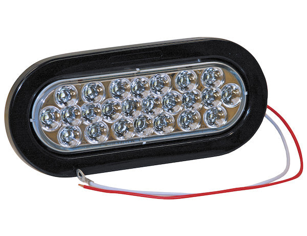 Load image into Gallery viewer, 6 Inch Clear Oval Backup Light Kit with 24 LEDs (PL-2 Connection, Includes Grommet and Plug)
