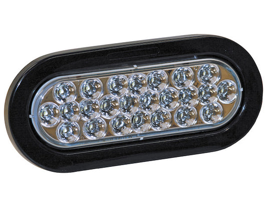 6 Inch Clear Oval Backup Light Kit with 24 LEDs (PL-2 Connection, Includes Grommet and Plug)