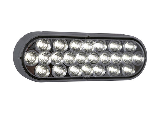 6 Inch Clear Oval Backup Light Kit with 24 LEDs (PL-2 Connection, Includes Grommet and Plug)