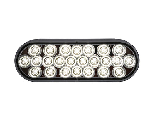 6 Inch Clear Oval Backup Light Kit with 24 LEDs (PL-2 Connection, Includes Grommet and Plug)
